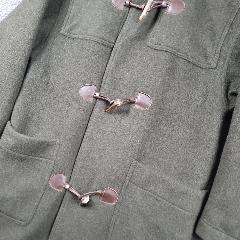 Vintage TIROLER LODEN MERLET Duffle Coat Mens M Medium 38 Green 100% Wool Toggle - Image 3 of 4