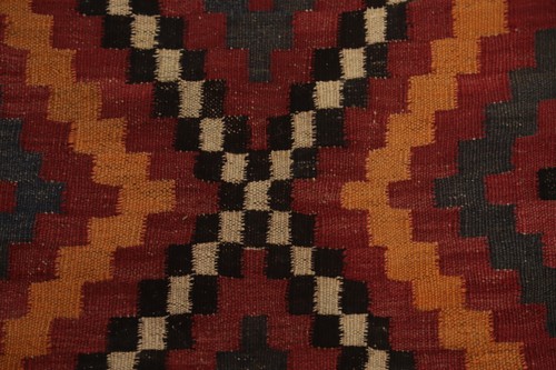 Tribal Style Geometric Vegetable Dye Kilim Oriental Area Rug 9x12 ft Flat-woven - Picture 6 of 11