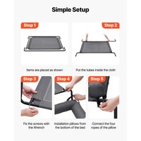 Uimoso Elevated Dog Bed for Large Dog Portable Raised Dog Cot w/ Pillow XL Gray 5