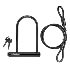 Master Lock 7.25-Inch U Lock, with Looped End Cable Bike Security