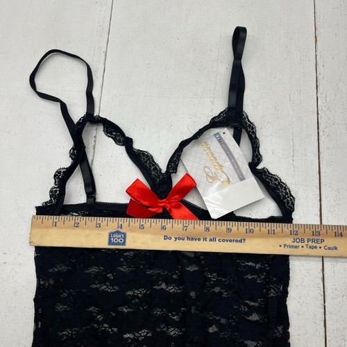 Exposed By Magic Silk Black Lace Cupless & Crotchless Teddy Women's Size L/XL - Picture 6 of 8