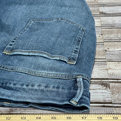 GOOD AMERICAN Good Legs Crop Jeans Distressed Blue Wash Women's Size 15 33 - Picture 6 of 8