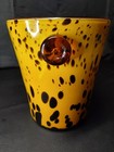 VGT MCM Tortoise Shell Hand Blown Glass~ Champagne/Ice Bucket Murano Italy 9.5x8