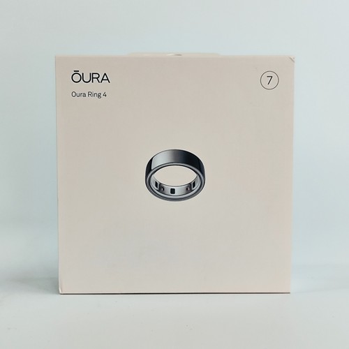 Oura Ring 4 Silver Smart Ring, Fitness, Sleep & Heart Rate Tracker, Size 7, NEW