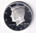 2007 S SILVER PROOF KENNEDY HALF DOLLAR  FROM SILVER PROOF SET #891