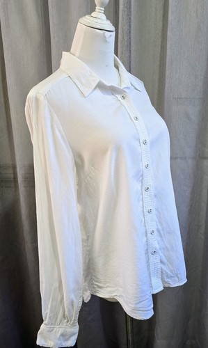 Blusa Camisa Witchery s.14 Blanca Manga Larga Mezcla Lino - Imagen 2 de 9
