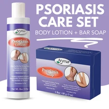 Arymar Psoriasis Care Set, Soap 3 oz & Lotion 8 fl oz - Soothe Itching & Scaling