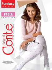 Conte Paola 50 Den - Fantasy Opaque Polka Dots Tights for Girls 4yr 6yr 8yr 10yr
