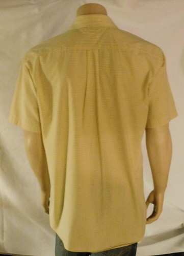 TOMMY HILFIGER Shirt L Classic Short Sleeve Yellow Plaid Cotton Button Up $59.50 - Picture 4 of 4