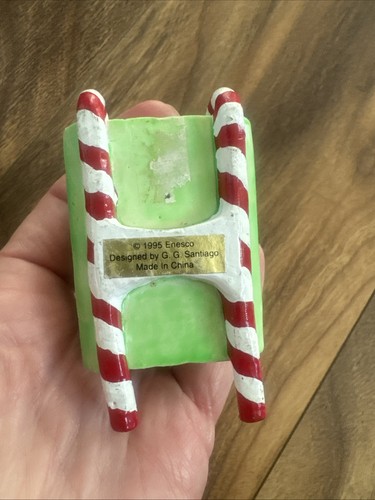 Enesco Frosty the Snowman Baby Snowman Sleigh Riding Figurine 1995 G G Santiago - Picture 5 of 8