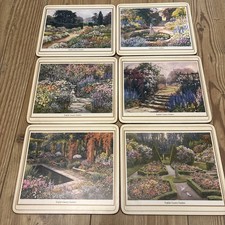 Vintage 6 Pimpernel English Country gardens flowers Place Mats Cork Backed 