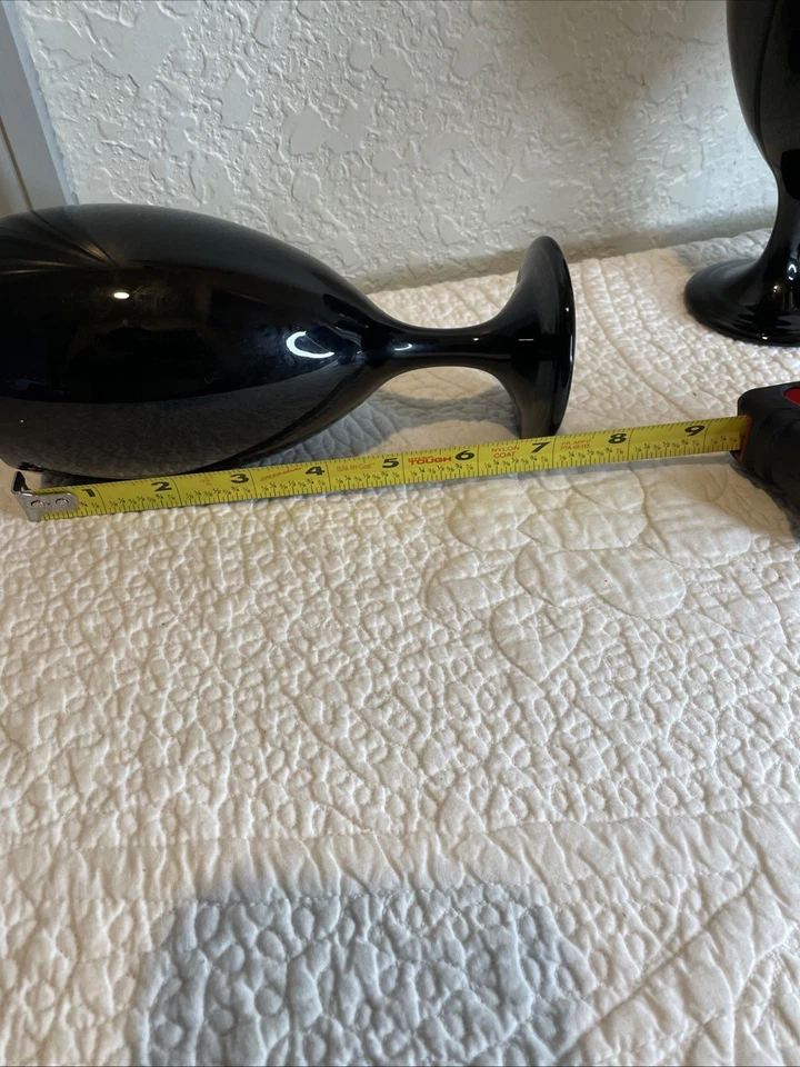 Conjunto de 2 taças de vinho de haste longa de ametista preta, 10 polegadas - Imagem 4 de 4