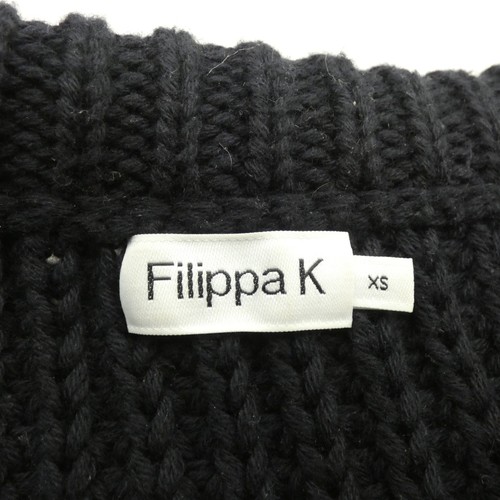 FILIPPA K Jumper Chunky Rib Knit Navy3/4 Wide Sleeve Size XS - Picture 4 of 18
