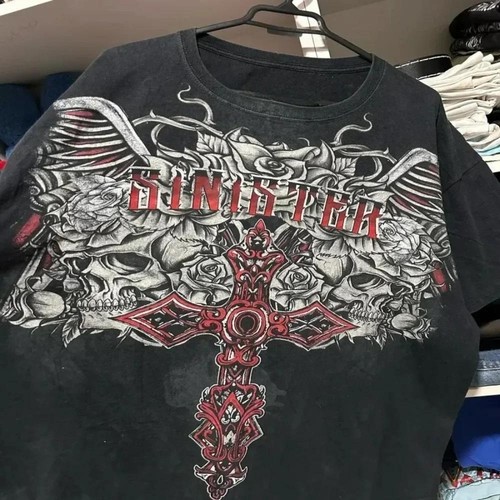 Y2k Affliction T-Shirt Neu Harajuku Hip Hop Rundhals Oversized T Shirt - Bild 12 von 17