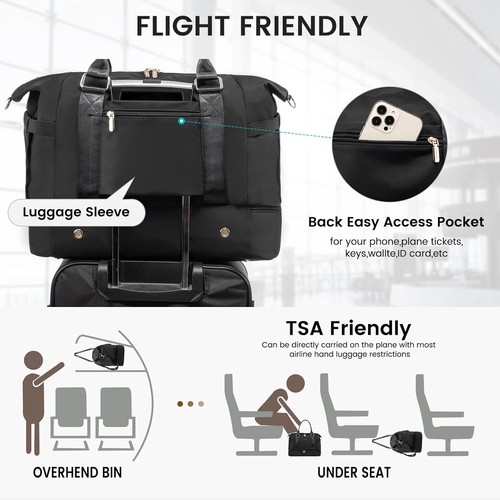 Damen Sporttasche Reisetasche mit USB, Schuhfach + Kulturbeutel Set - Bild 6 von 11