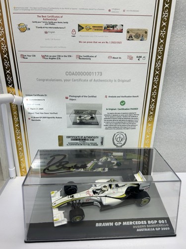 Rubens Barrichello Signed Brawn GP 2009 1:43 Model + COA - Bild 1 von 7