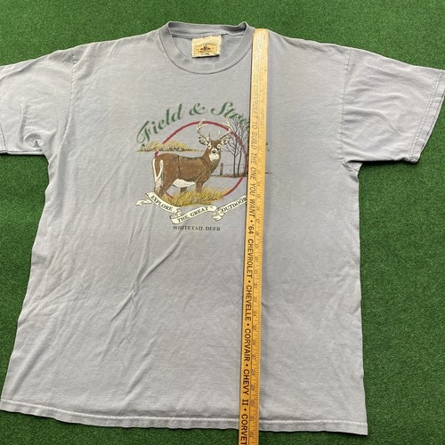 Vintage Deer Shirt Mens XL Blue 90S Animal Nature Whitetail Buck Hunting Tee - Picture 6 of 7