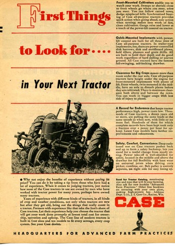 Anuncio impreso 1945 de estuche tractor agrícola multiusos lo primero que hay que buscar - Imagen 1 de 2
