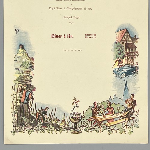 VTG BELLEVUE STRANDHOTEL Restaurant MENU Copenhagen DENMARK Illus EASTER SUNDAY - Picture 3 of 9