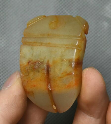 Pendentif boutiques amulette 5 cm Chine culture Hongshan Hetian sculpture en jade animal cigale oiseau