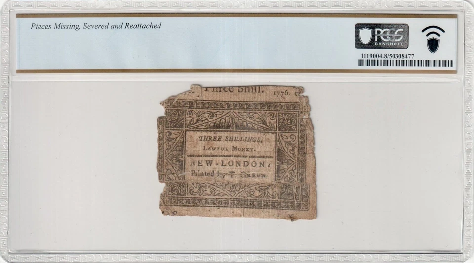 Connecticut 1776 Colonial Currency Bank Note CT-198 American Revolution PCGS VG8 - Image 2 of 4