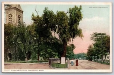 Washington Elm Trolley Tracks Dirt Road Ladies Cambridge MassC1915 Postcard F21