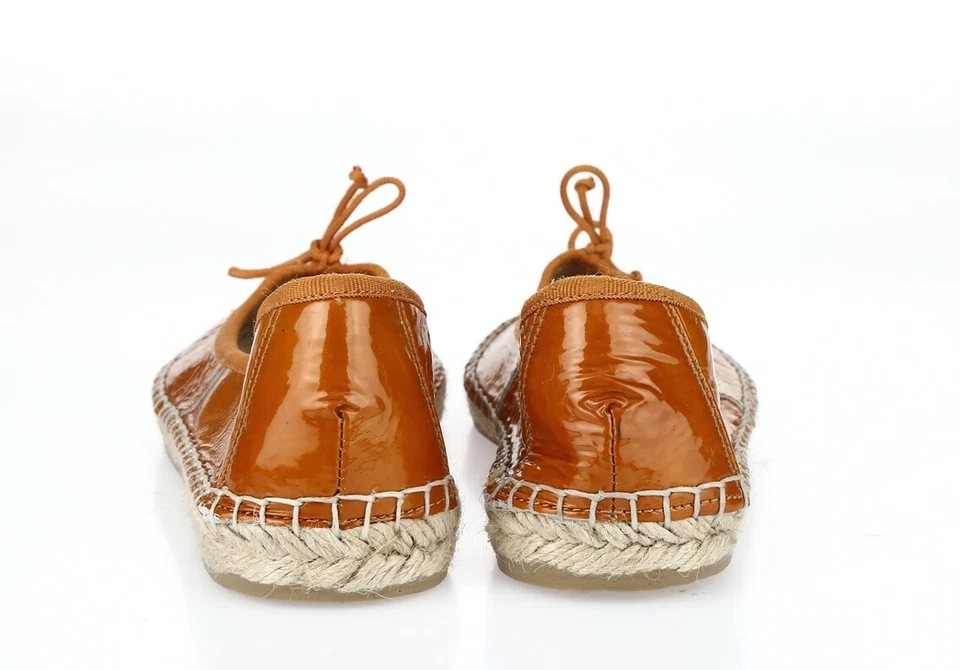 Zapatos planos de ballet de charol naranja RAS para mujer talla 37 ¡NUEVO! Foto 3 de 4