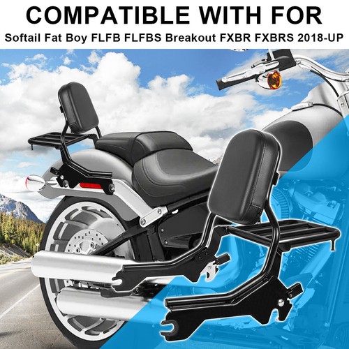 Standard Height Sissy Bar Backrest w/Luggage Rack For 18+ Harley Softail Fat Boy - Bild 5 von 7