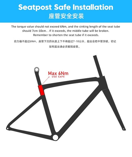 Carbon Road Bike Frameset Full Internal Disc Brake Handlebar Stem Bicycle Frame - Picture 17 of 18