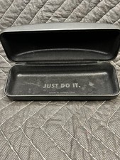 Nike Clamshell Black Sunglasses Eyeglasses Glasses Case Just Do It 6.25" Long