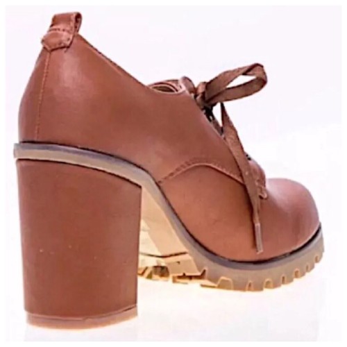 NIB Chelsea Crew CHUKO TAN Brown Oxford Lace Up Shoes Block Herl 37 6.5 7 M $85 - Picture 3 of 12