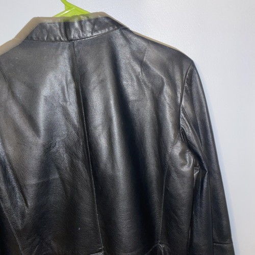 Chaqueta de cuero negra mediana Kenneth Cole New York N - Imagen 10 de 12