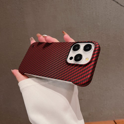 Carbon Fiber Patterned Semi-Wrap Slim Case For iPhone 15 14 Plus 13 12 Pro 11 - Picture 13 of 19