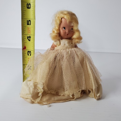 Vintage Early Nancy Ann Storybook Doll Bride White Dress 1940s 5.5 Inch Toy - Picture 13 of 13