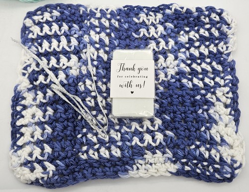 Souvenirs For Baby Shower Lot Of 25 Crocheted Washcloths W/Soap Gender Neutral  - Bild 4 von 10