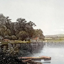 Moodna Mouth On Hudson River 1974 Lithograph Of Victorian Era Engraving DWW8A