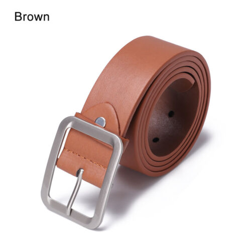 High-Quality Waist Belts Leather Dress Belt Casual Waistband Square Pin Buckle - Picture 14 of 16