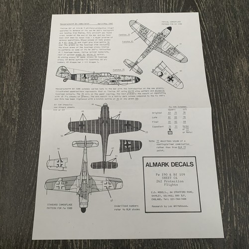 Calcomanía modelo avión Fw 190 No. 48006 - Imagen 1 de 4
