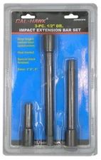 3 Piece Long Extension Bar Set for 1/2" Drive Ratchet Wrench Socket Tool
