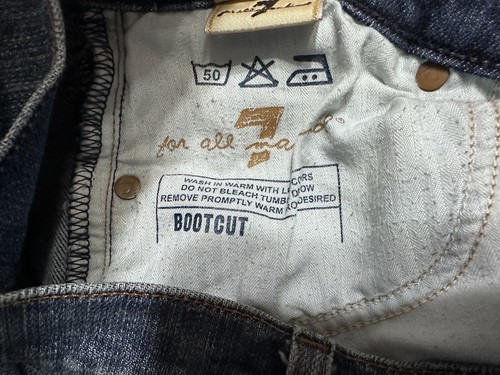 7 For All Mankind 5-Pocket Bootcut Mid Rise Denim Jeans size 31 (31" X 30") - Picture 9 of 16