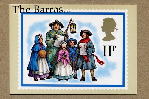18th. CENTURY CAROL SINGERS, by ARTIST Faith Jaques. UK ROYAL POST. POSTCARD - Picture 1 of 2