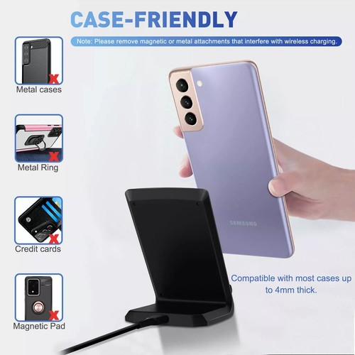 Wireless Phone Charger Fast Charging Stand Dock for Samsung iPhone Universal 10 - Picture 8 of 9
