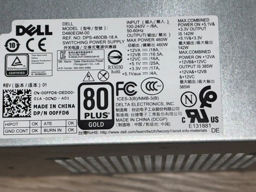 DELL D460EGM-02 0G5CXN G5CXN 460W 80 Plus Gold Schaltnetzteil - Bild 3 von 5