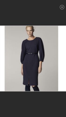 NWT - Without Belt -Gorgeous Massimo Dutti Midnight Blue Midi Dress Size 4
