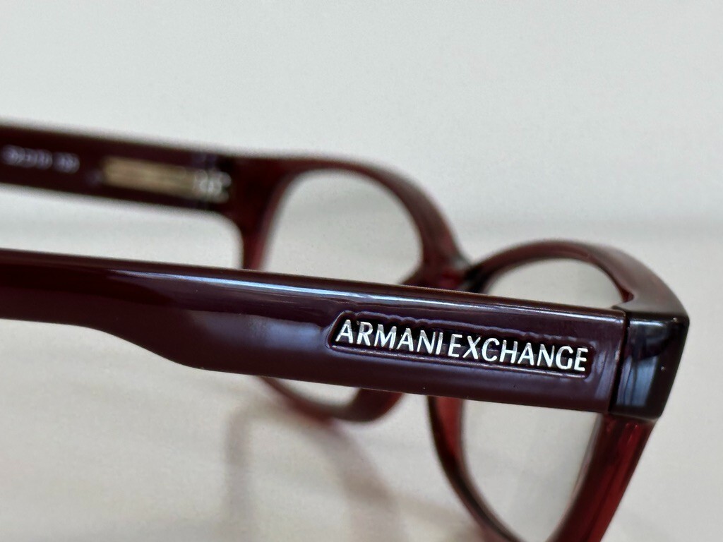 Armani Exchange Ax 3017 8118 Dark Burgundy Authentic Eyeglasses 52-16-135 Armani Exchange AX 3017 8118 Square Burgundy Eyeglasses  main image 3