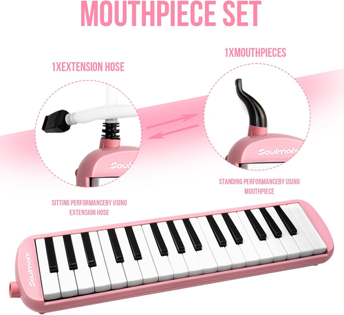 32-Key Melodica for Kids & Beginners Double Mouthpiece Air Piano Keyboard with C - Picture 2 of 12