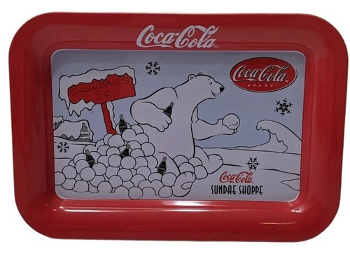 Coca Cola Sundae Shoppe Mini Tin Rolling Tray Polar Bears BT2 - Picture 4 of 4
