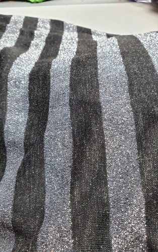 Rayon Blend Silver, Grey & Black Striped Knit Fabric 2 yds X 60" - Picture 4 of 7