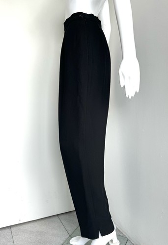 Jaeger (late 90s) size 10 UK (27” waist) black high waist trousers triacetate - Picture 4 of 14