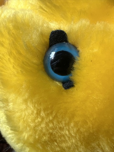 Vintage Yellow Unicorn 17" Made in Korea Stuffed Animal Blue Eyes Soft & Cuddly - Afbeelding 12 van 12